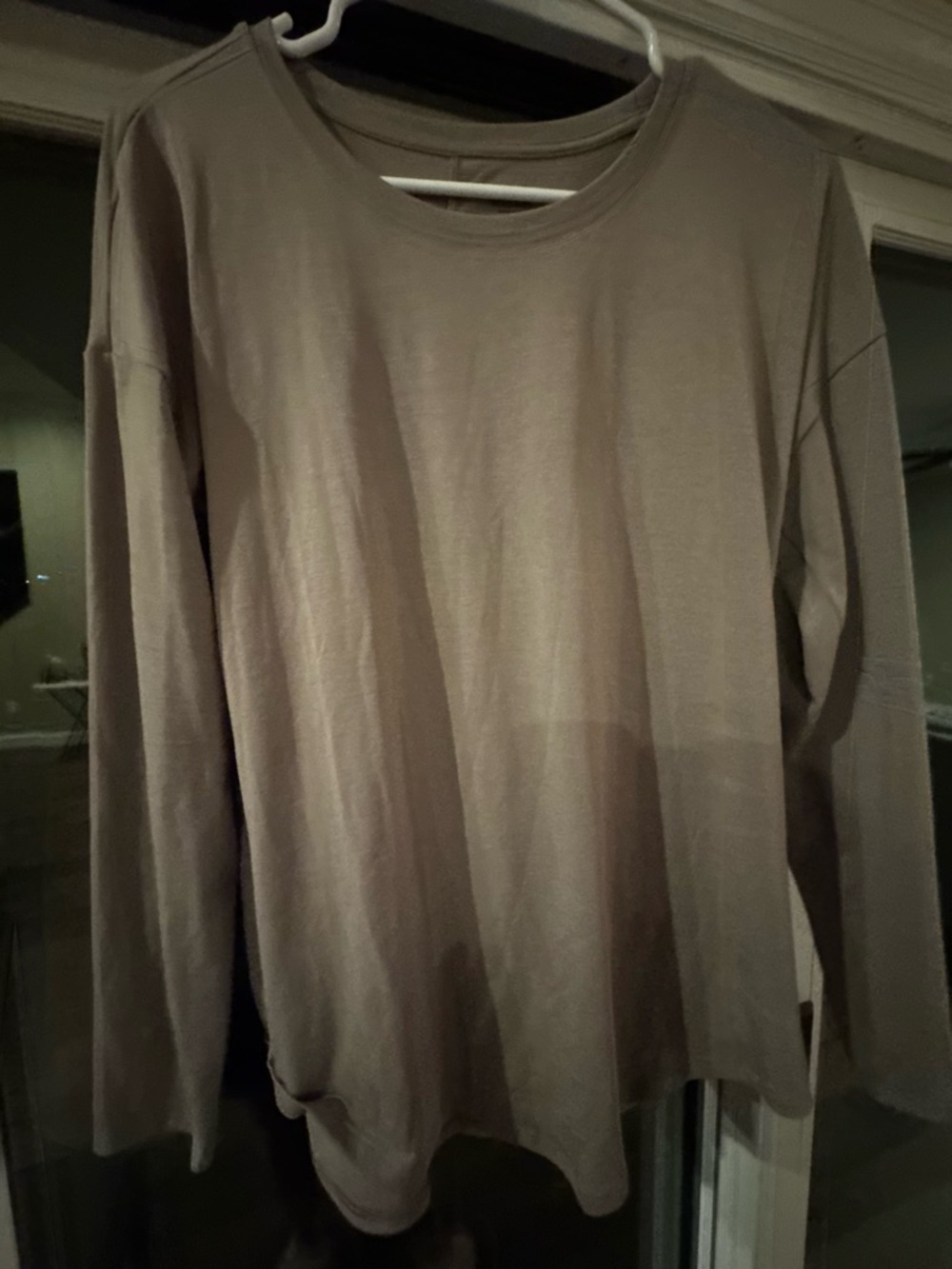 Athleta Women's Long Sleeve Tee in wild mushroom color (with ease)